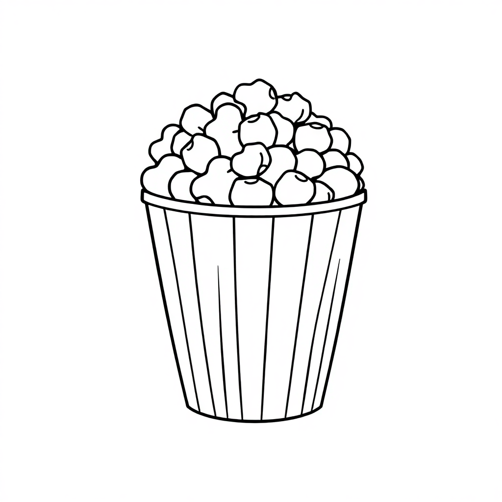 Giant Popcorn Bucket Coloring Page
