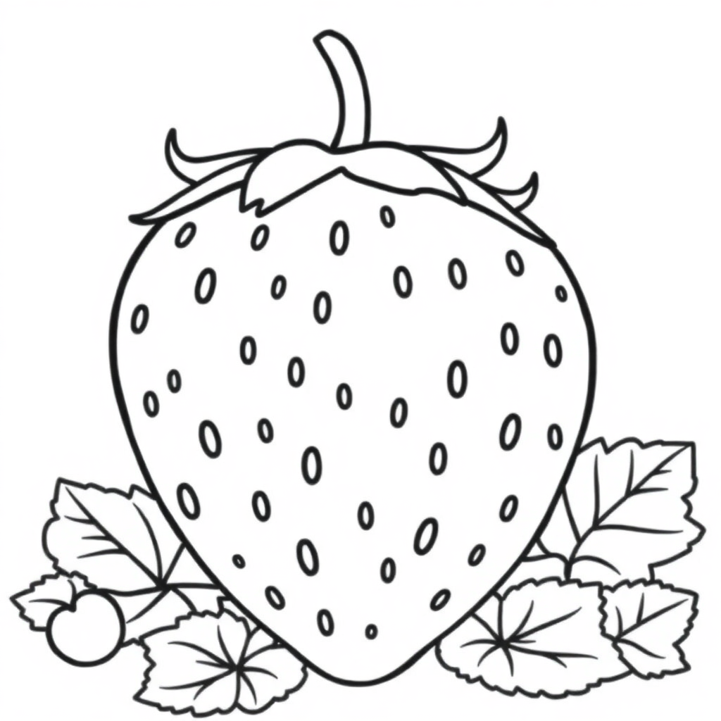 Giant Strawberry Coloring Page