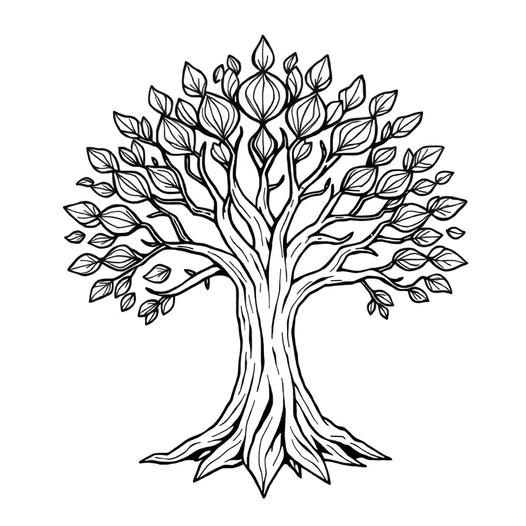 Giant Tree Of Life Mandala Coloring Page