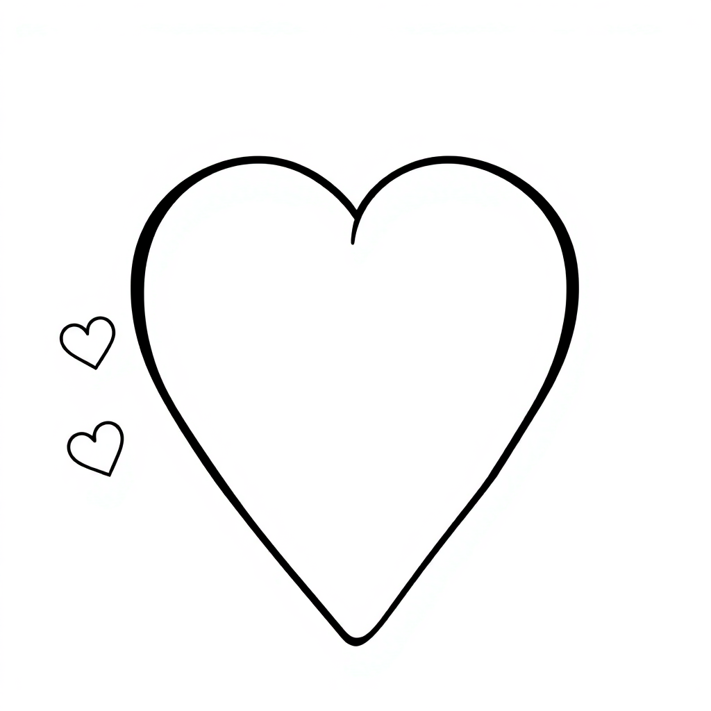 Giant Valentines Heart Coloring Page