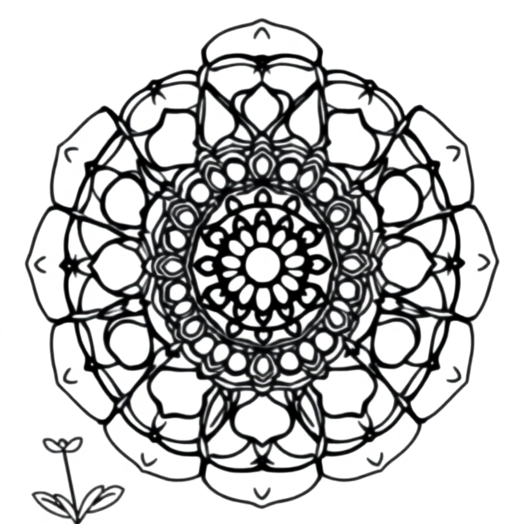 Giant Zen Garden Mandala Coloring Page