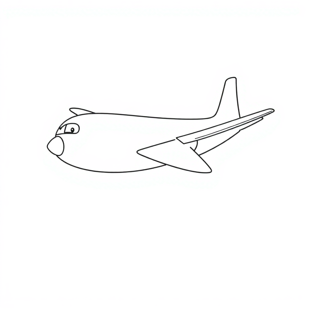 Graceful Airplane Flying Coloring Page