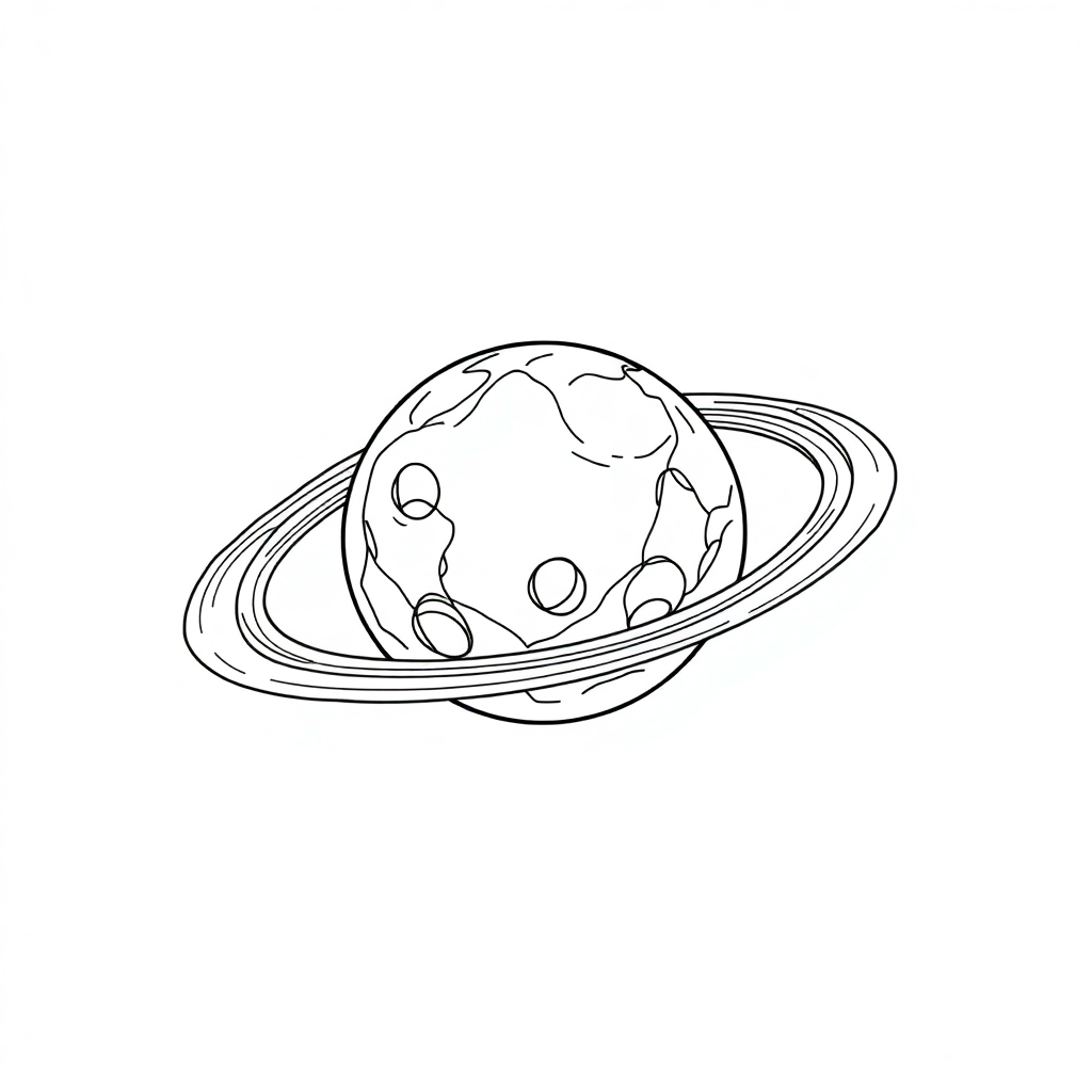 Graceful Asteroid Belt Coloring Page