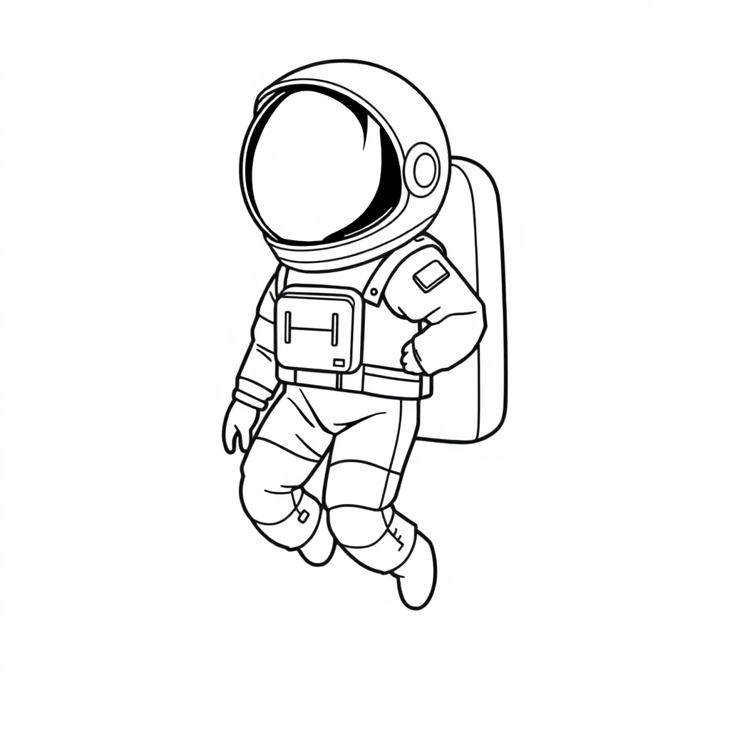 Graceful Astronaut In Suit Coloring Page