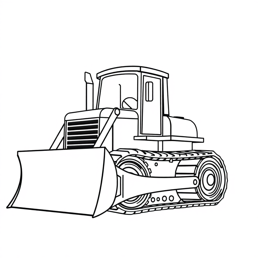 Graceful Bulldozer Coloring Page