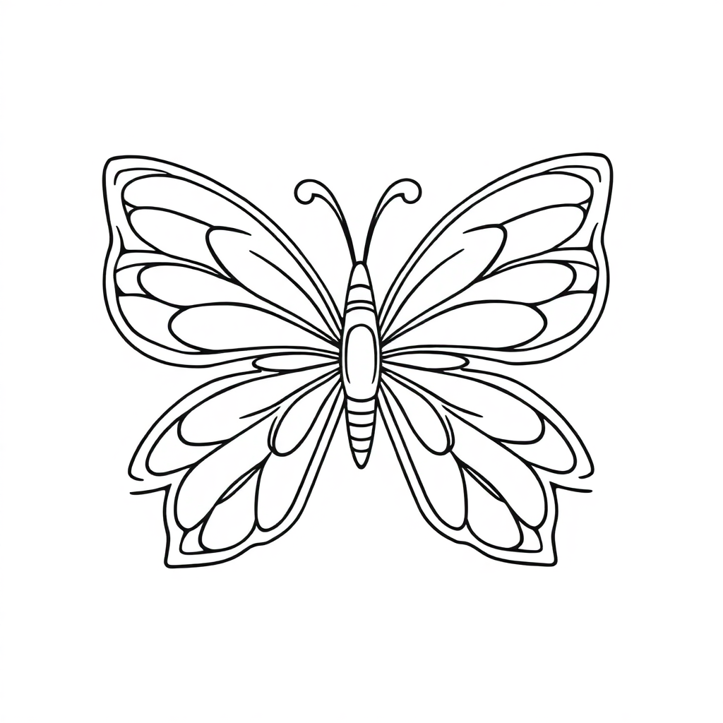 Graceful Butterfly Mandala Coloring Page