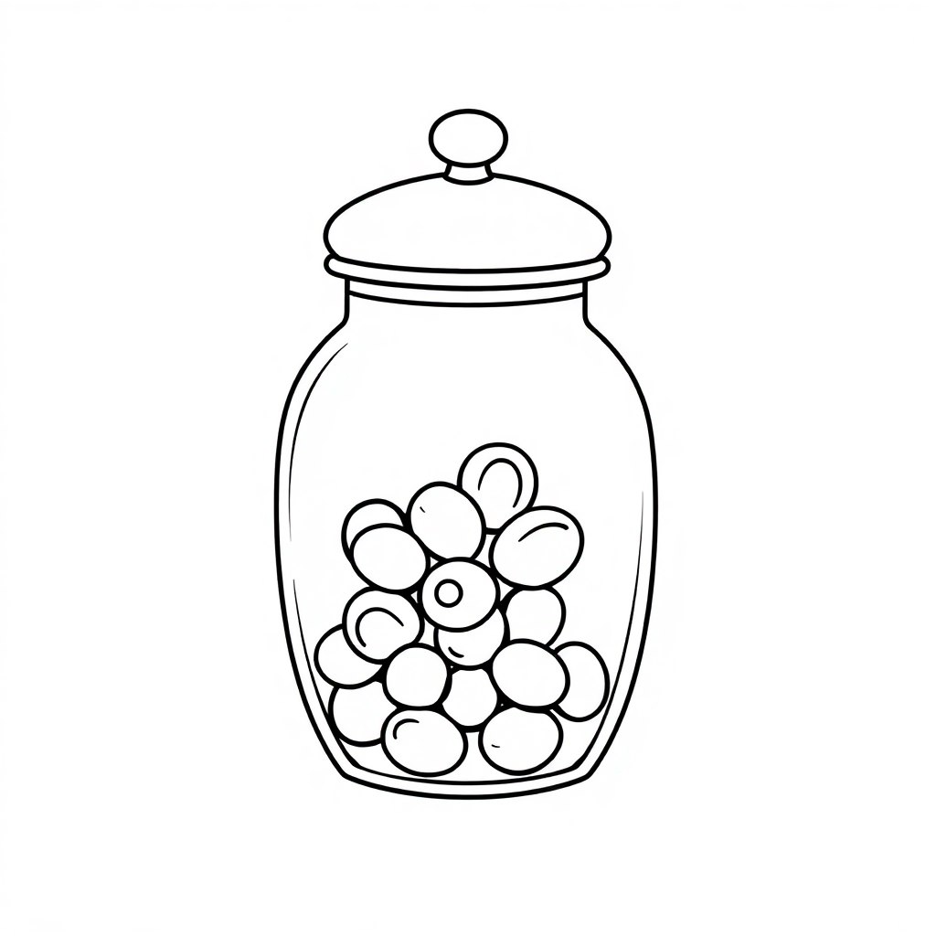 Graceful Candy Jar Coloring Page