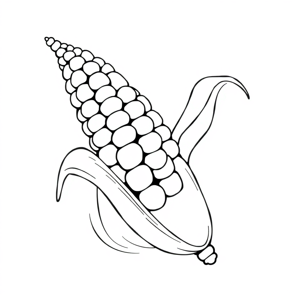 Graceful Corn On Cob Coloring Page