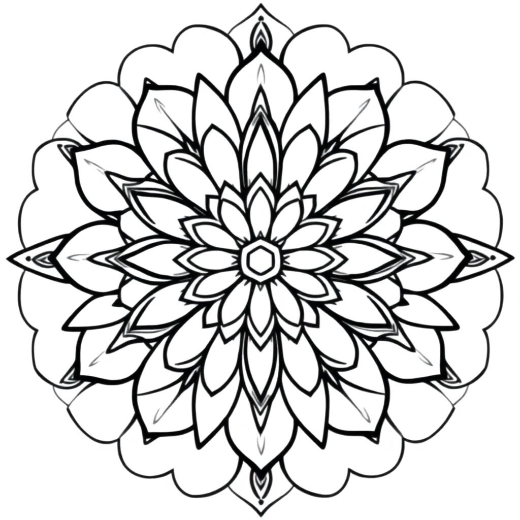 Graceful Flower Of Life Mandala Coloring Page