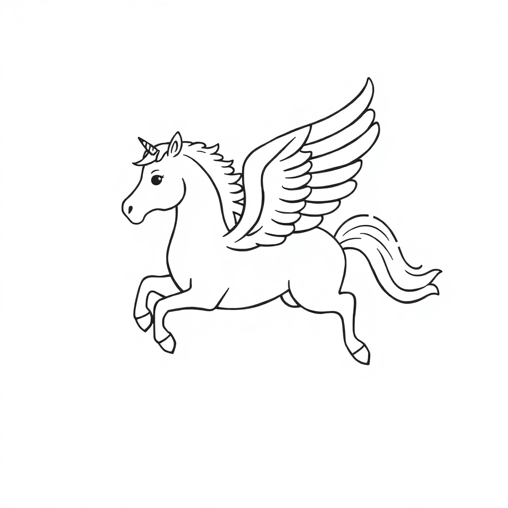 Graceful Flying Pegasus Coloring Page