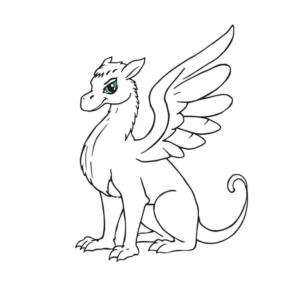 Graceful Griffin Creature Coloring Page