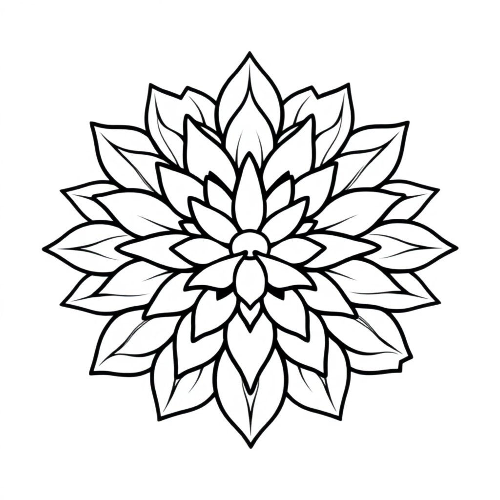 Graceful Lotus Mandala Design Coloring Page