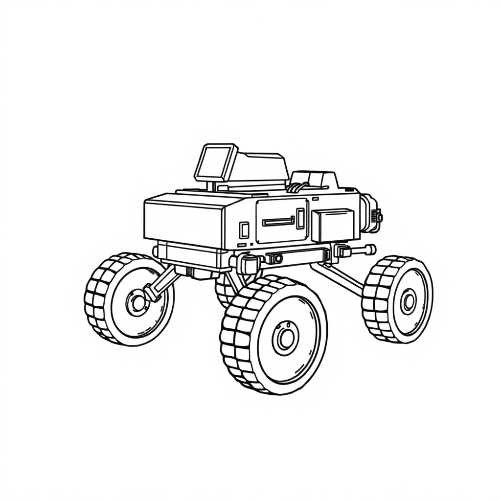 Graceful Mars Rover Coloring Page