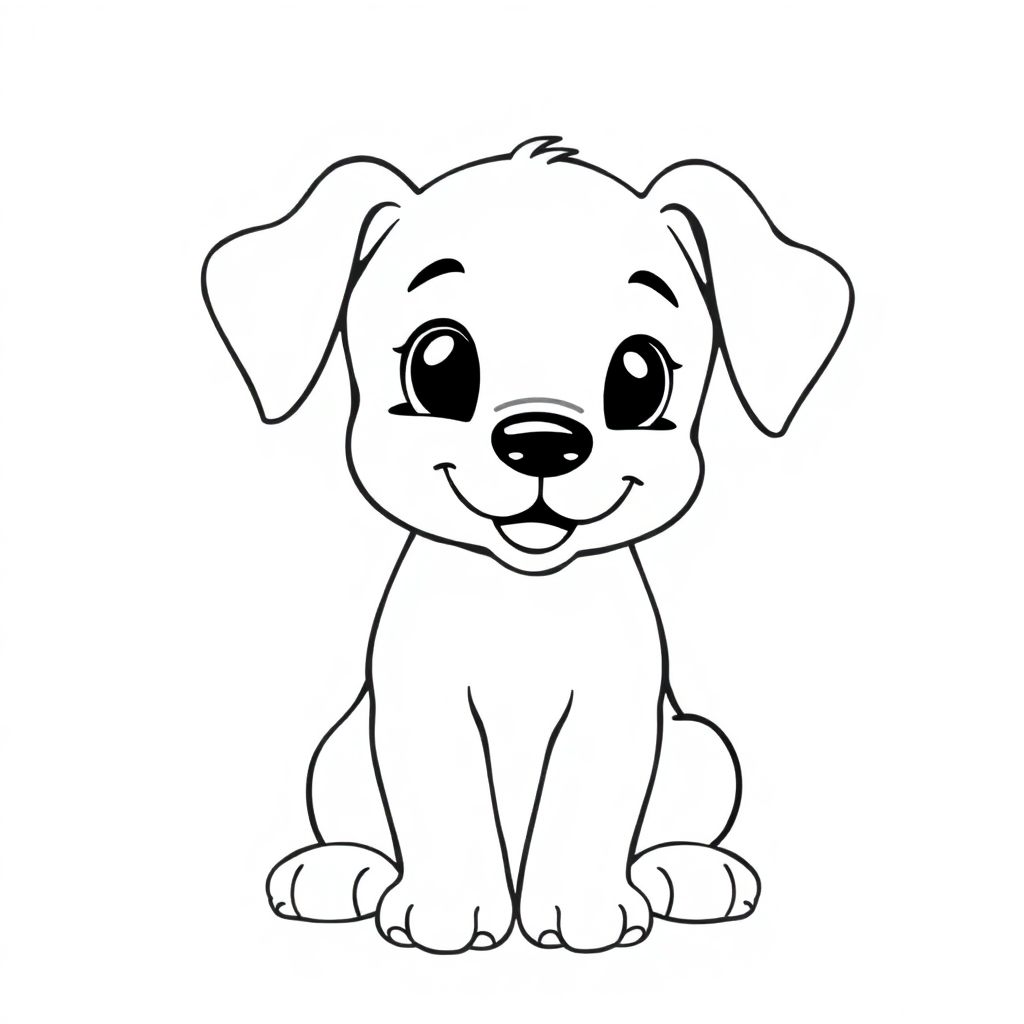 Graceful Playful Puppy Coloring Page