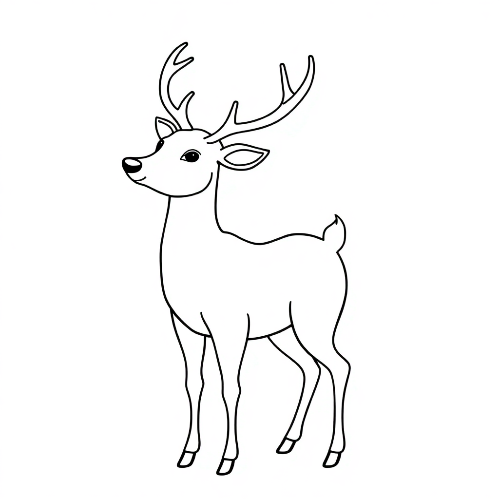 Graceful Reindeer Coloring Page