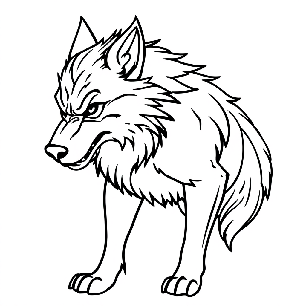Graceful Werewolf Coloring Page