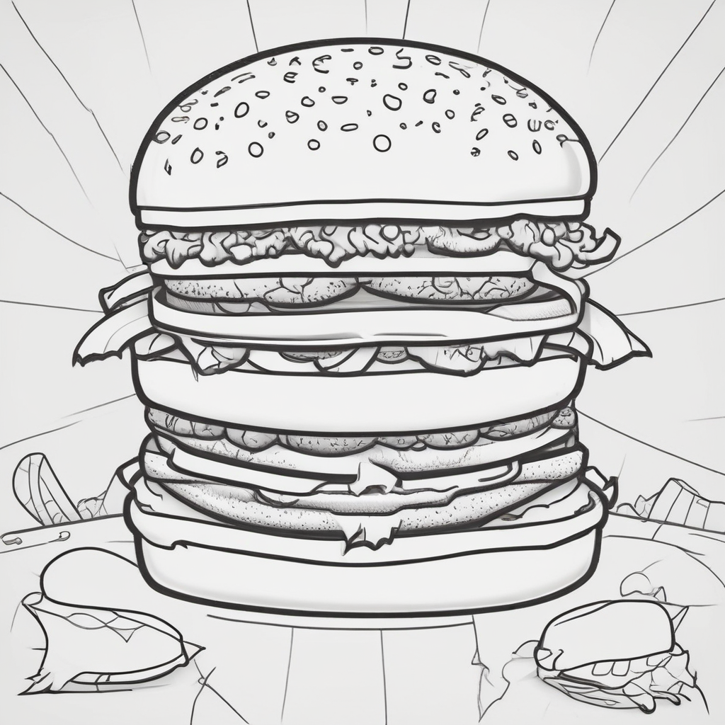 Hamburger Coloring Page