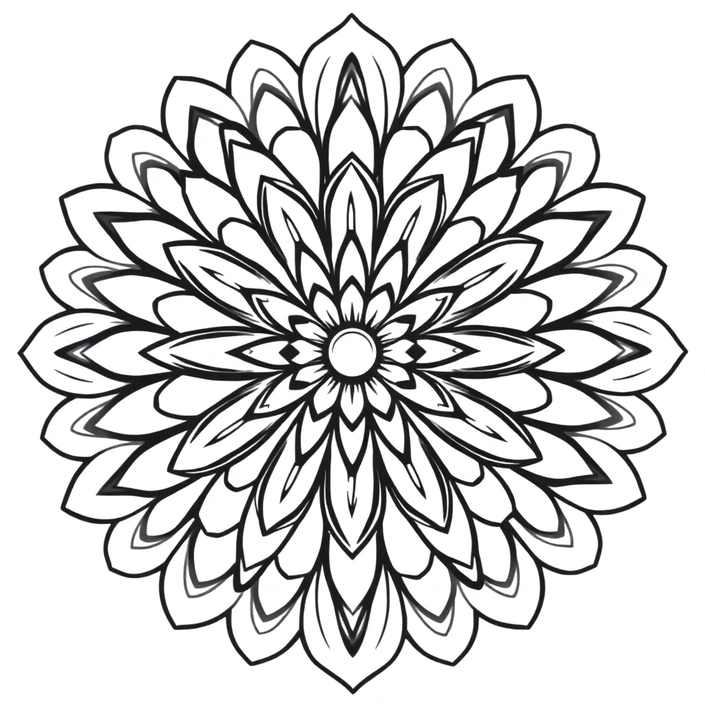 Happy Flower Of Life Mandala Coloring Page