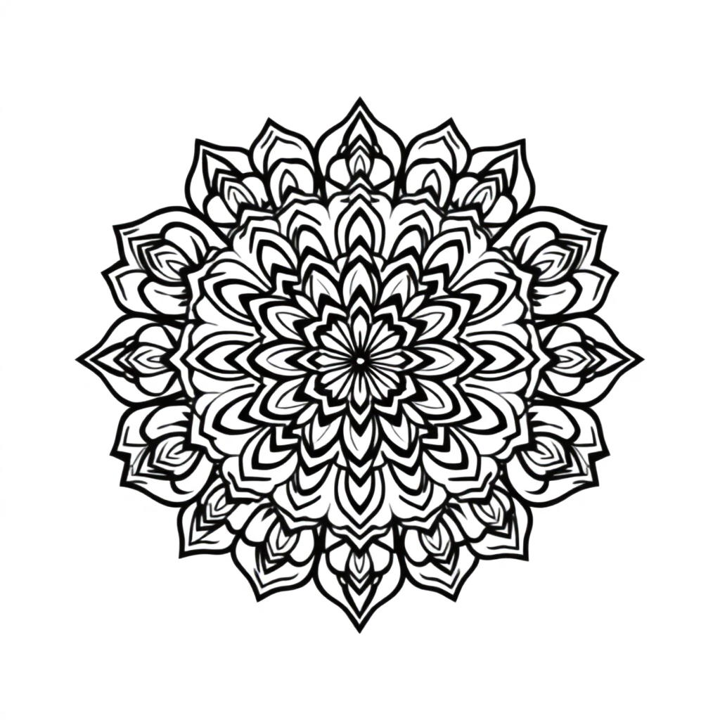 Heart Shaped Mandala Coloring Page
