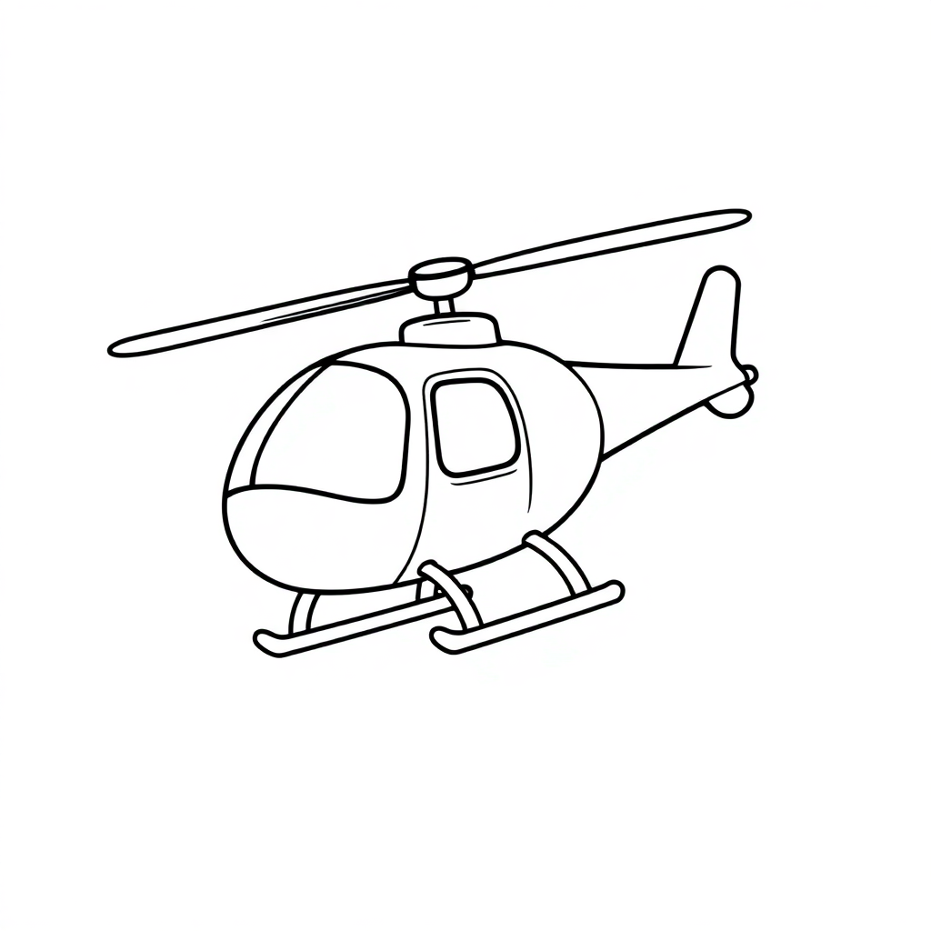 Helicopter Flying In Space Coloring Page