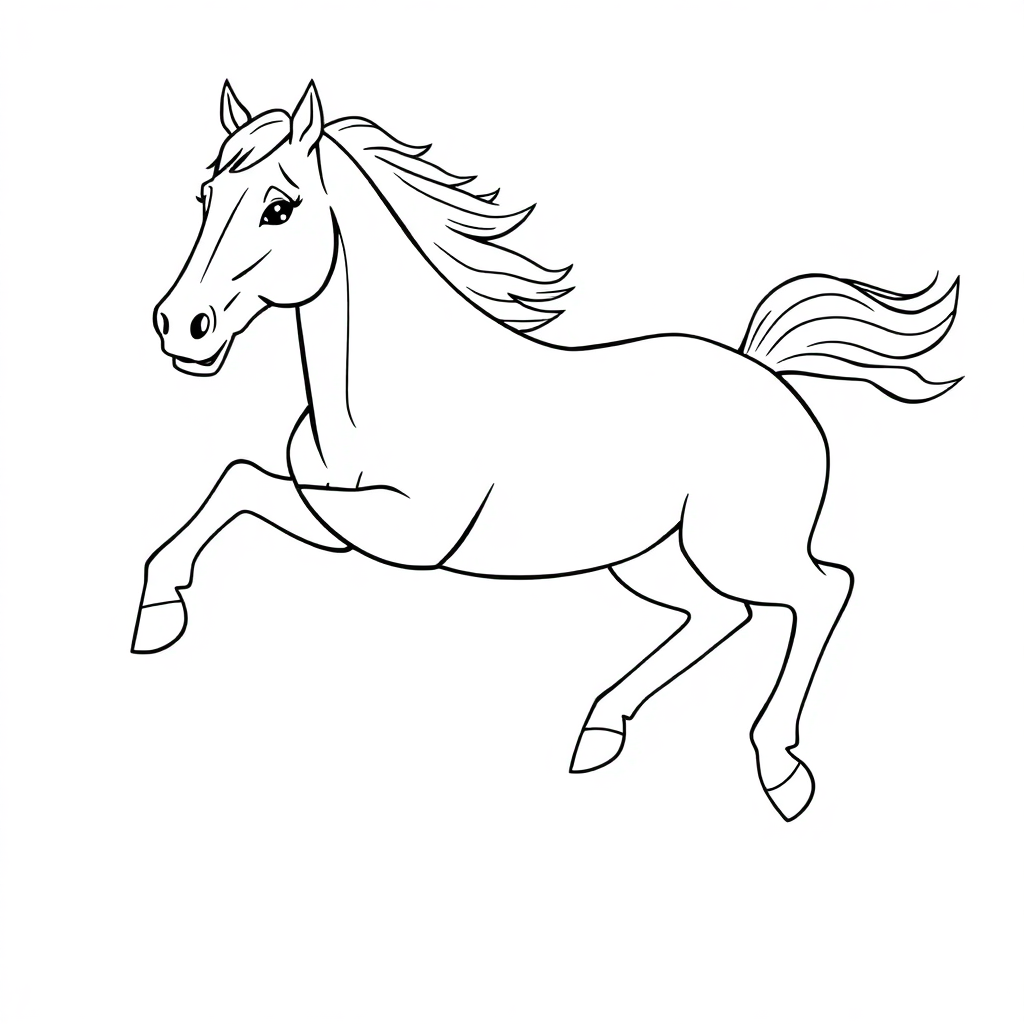 Horse Running Coloring Page