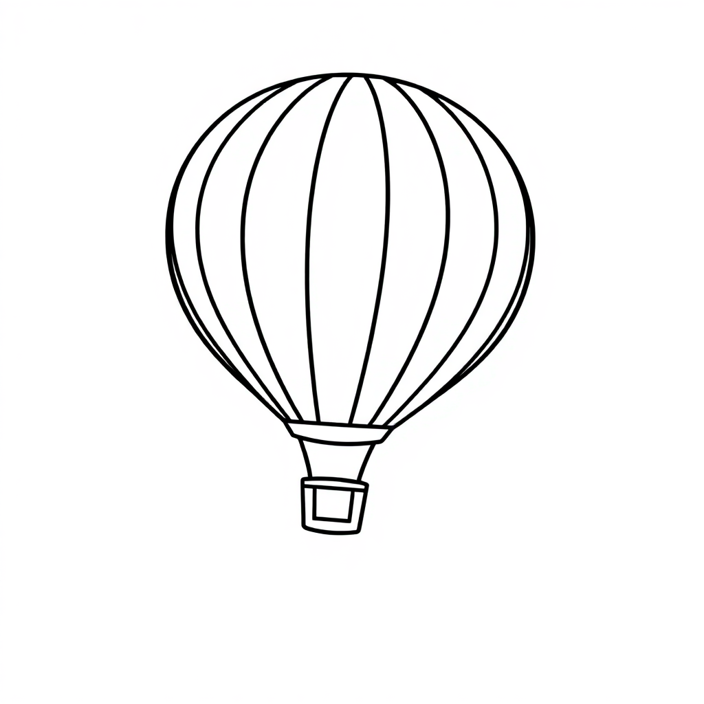 Hot Air Balloon In Space Coloring Page