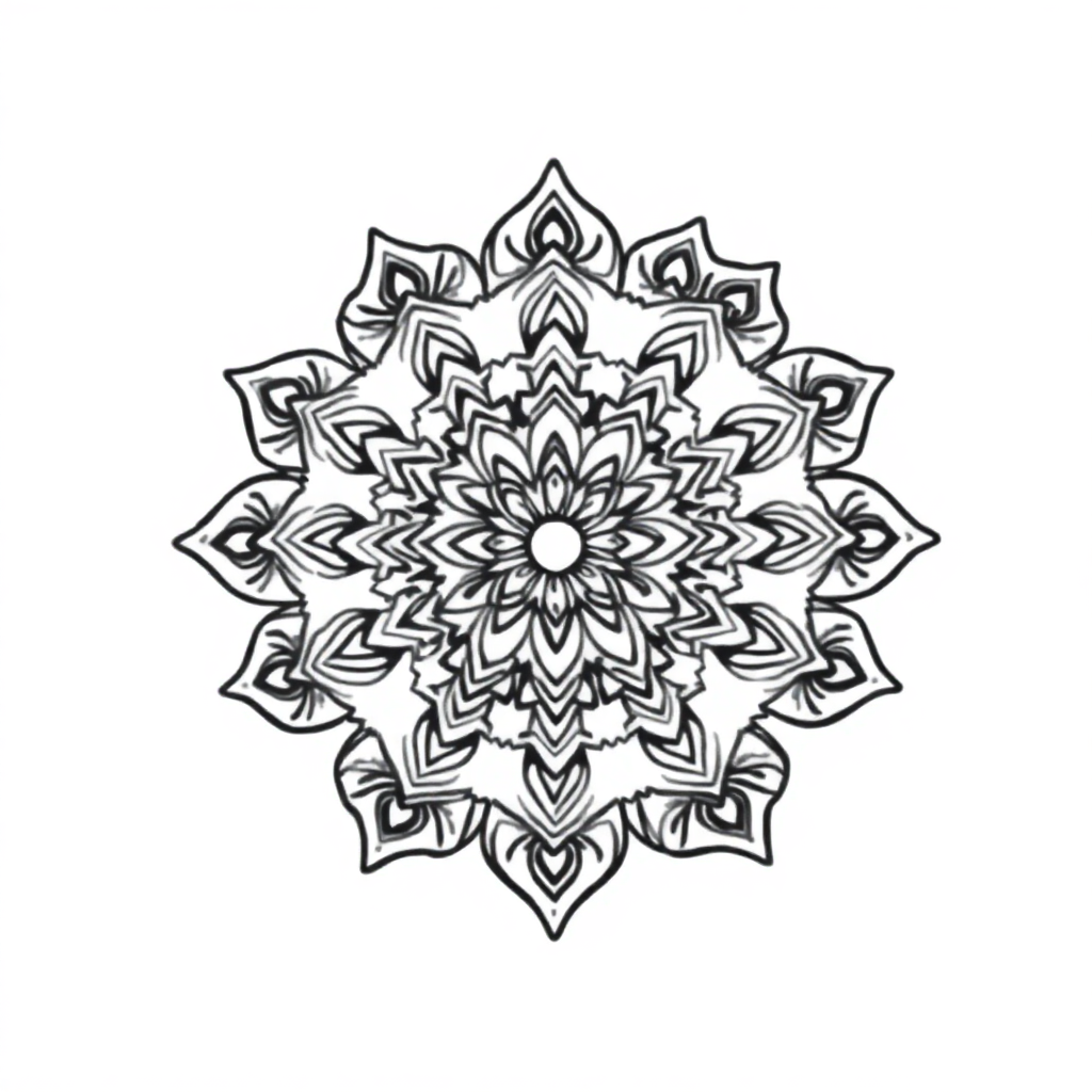 Indian Style Mandala In Winter Coloring Page