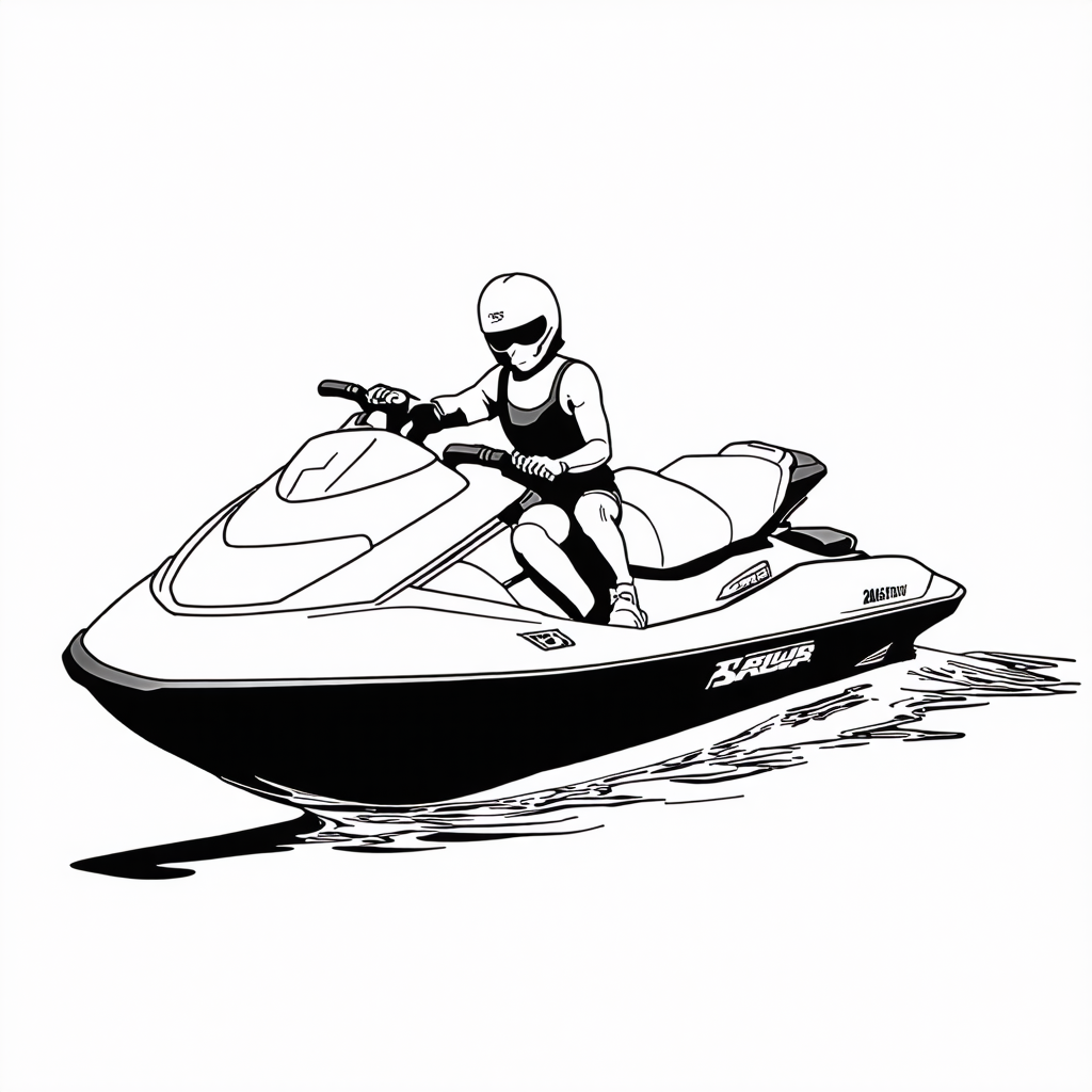 Jet Ski Coloring Page