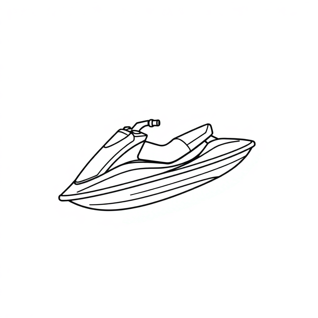 Jet Ski Underwater Coloring Page