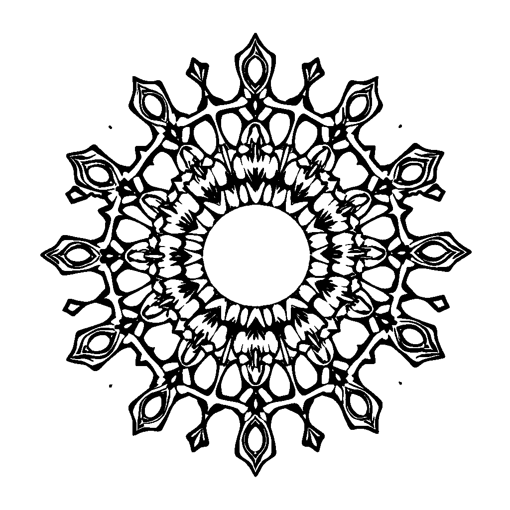 Kaleidoscope Mandala At Sunset Coloring Page