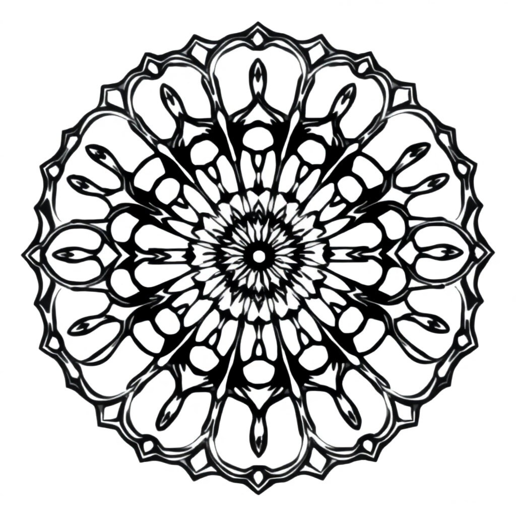 Kaleidoscope Mandala Coloring Page