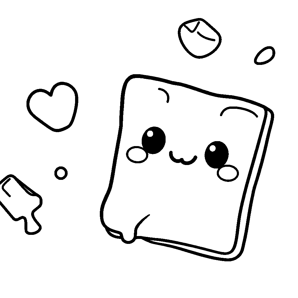 Kawaii Chocolate Bar Coloring Page