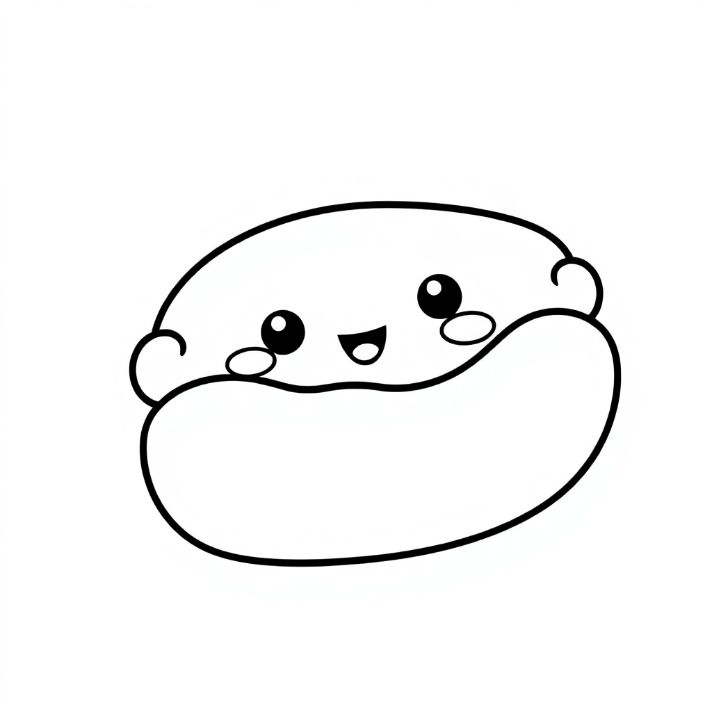 Kawaii Hot Dog Coloring Page