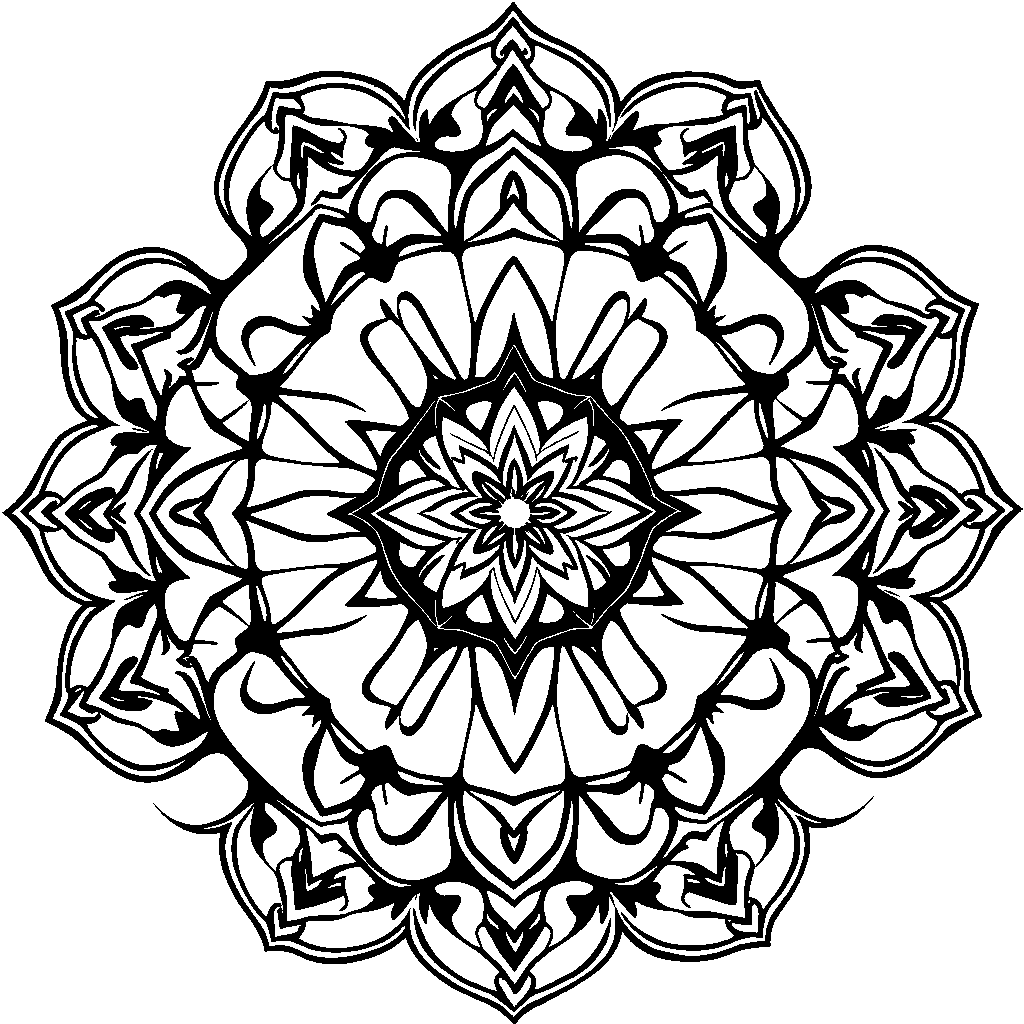 Kawaii Sacred Geometry Mandala Coloring Page
