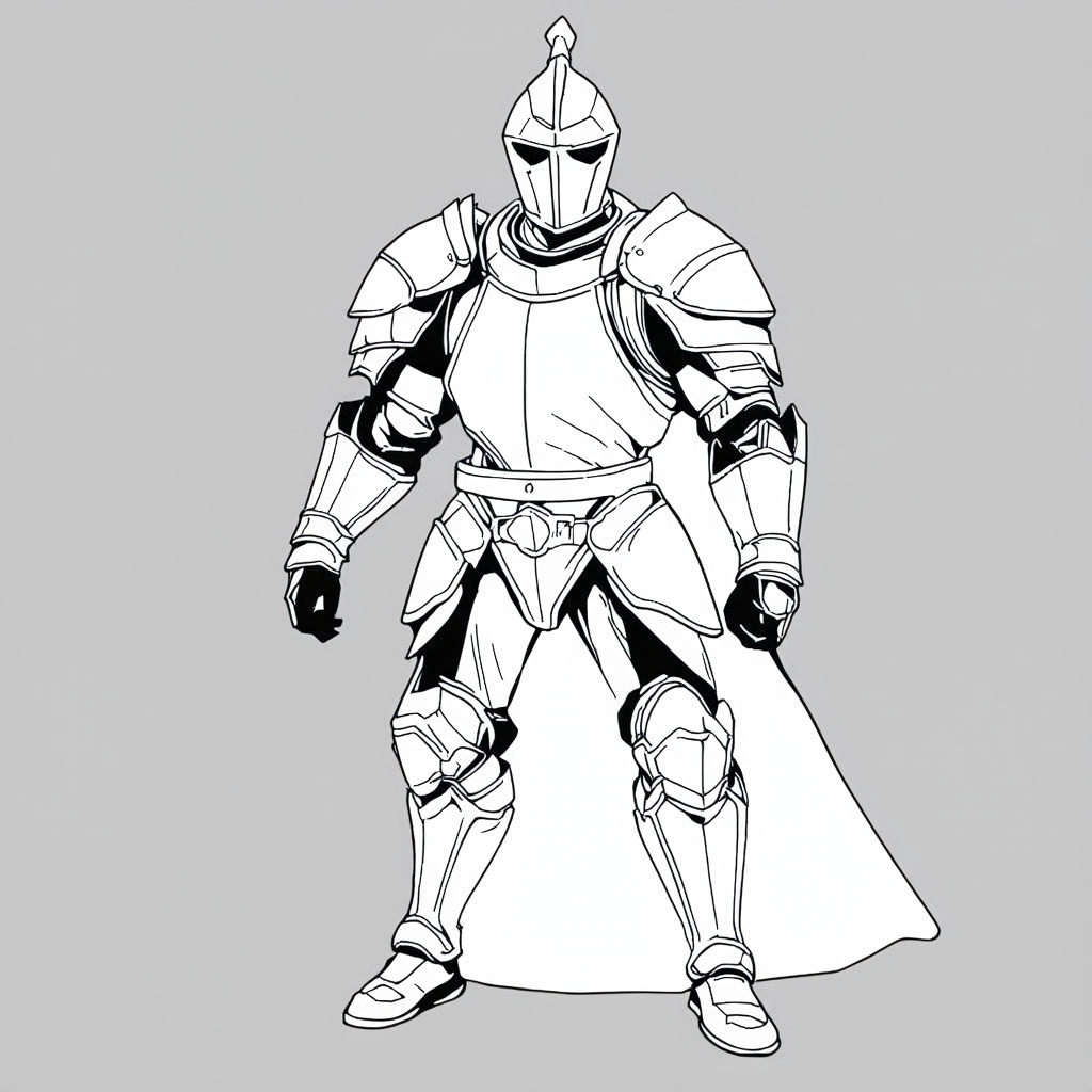 Knight In Armor Coloring Page