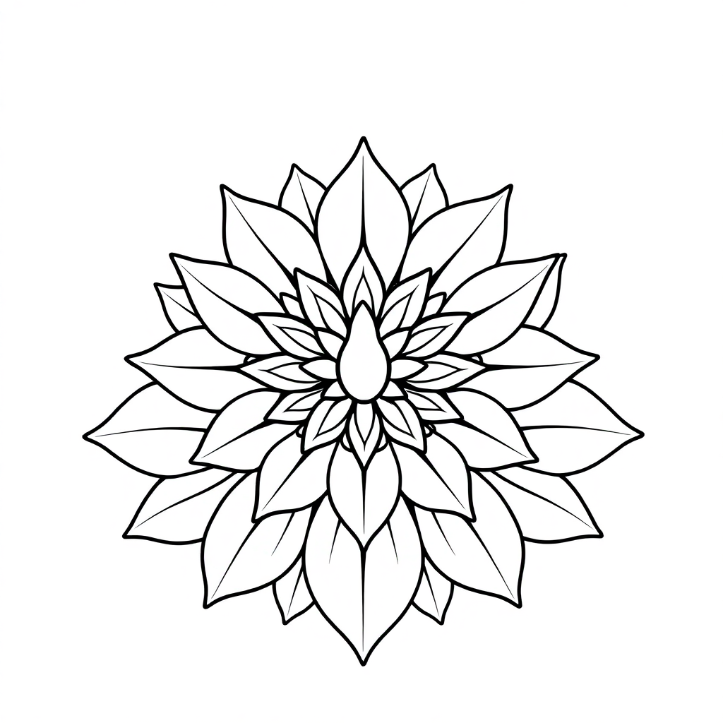 Lotus Mandala Design Coloring Page