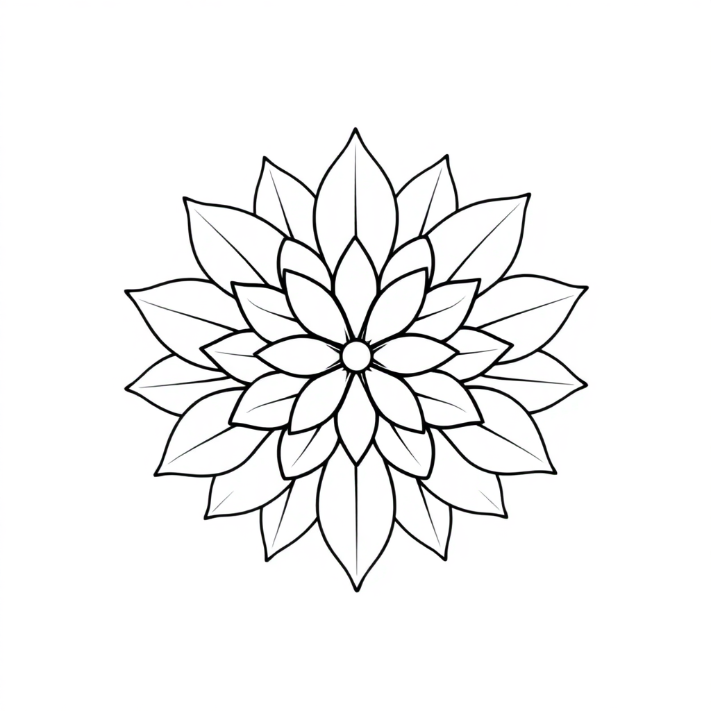 Lotus Mandala Design In Space Coloring Page