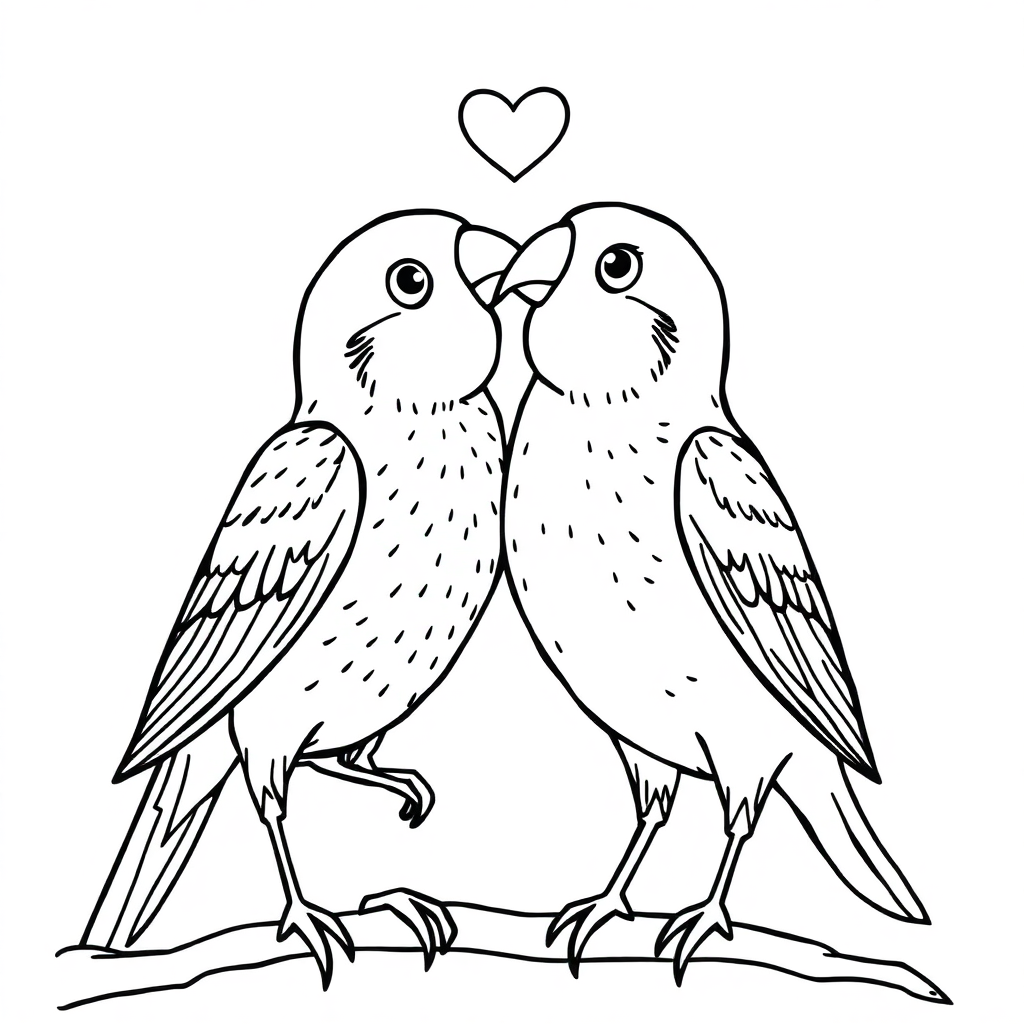 Love Birds Coloring Page