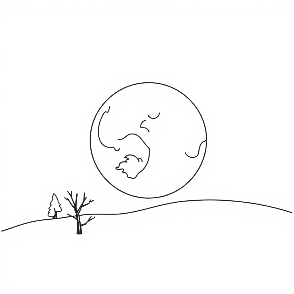 Lunar Eclipse In Winter Coloring Page