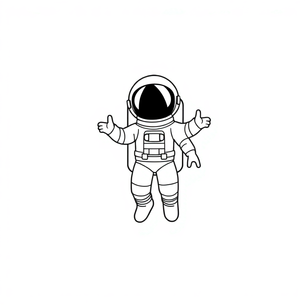 Magical Astronaut On Moon Coloring Page