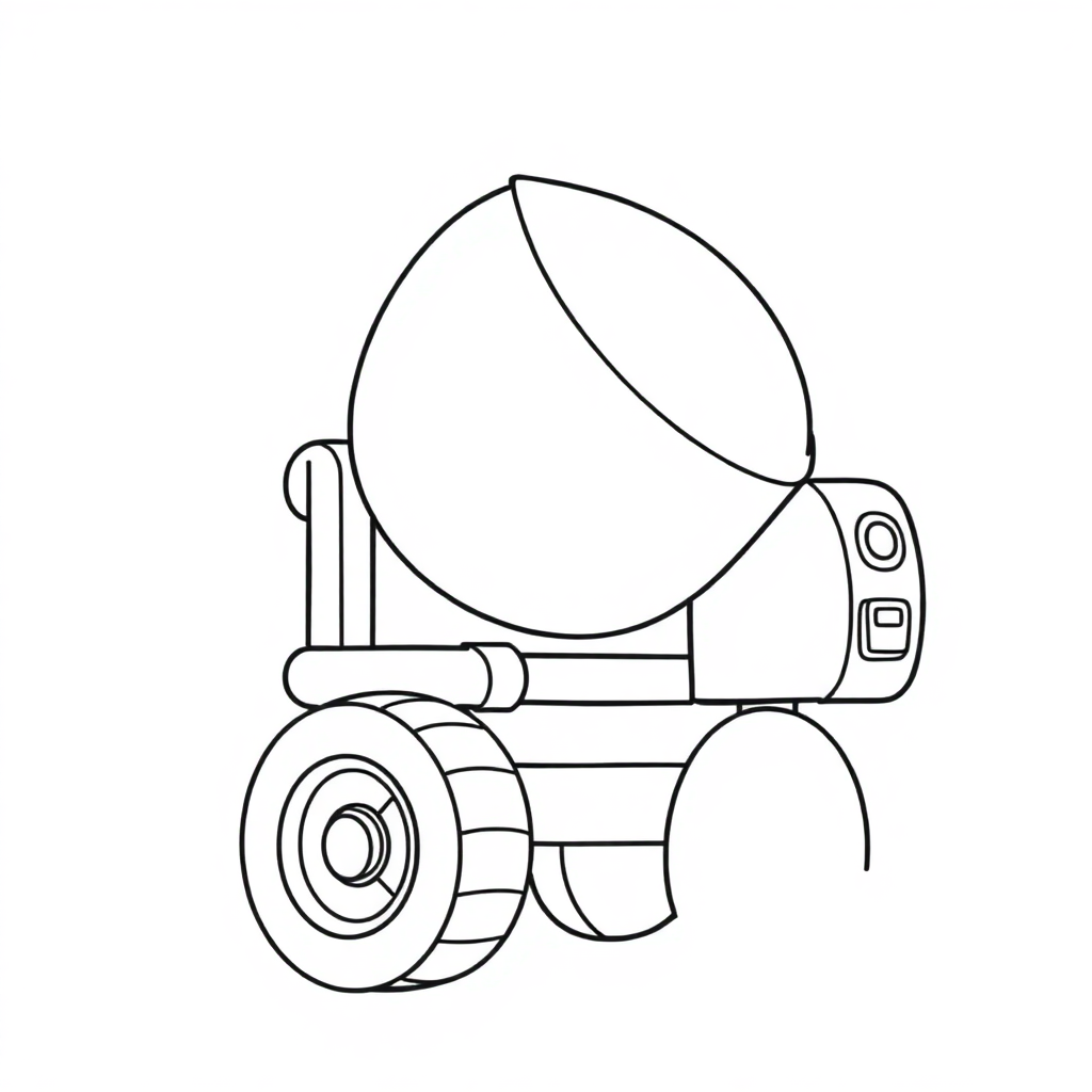 Magical Cement Mixer Coloring Page