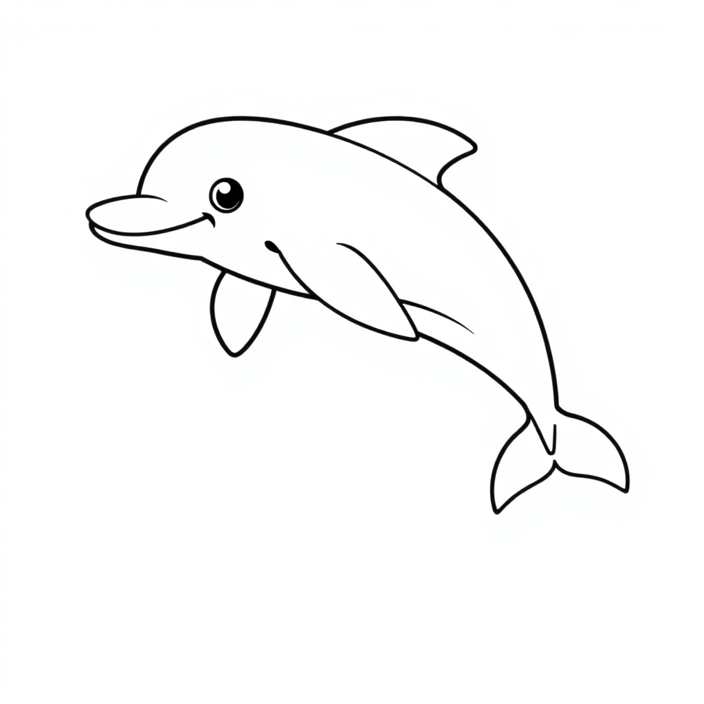 Magical Dolphin Jumping Coloring Page