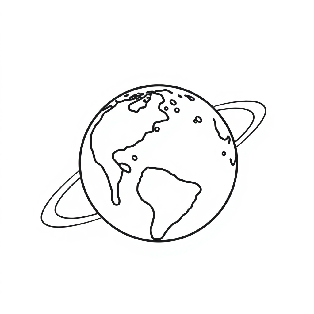 Magical Earth From Space Coloring Page