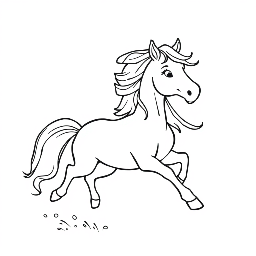 Magical Horse Running Coloring Page