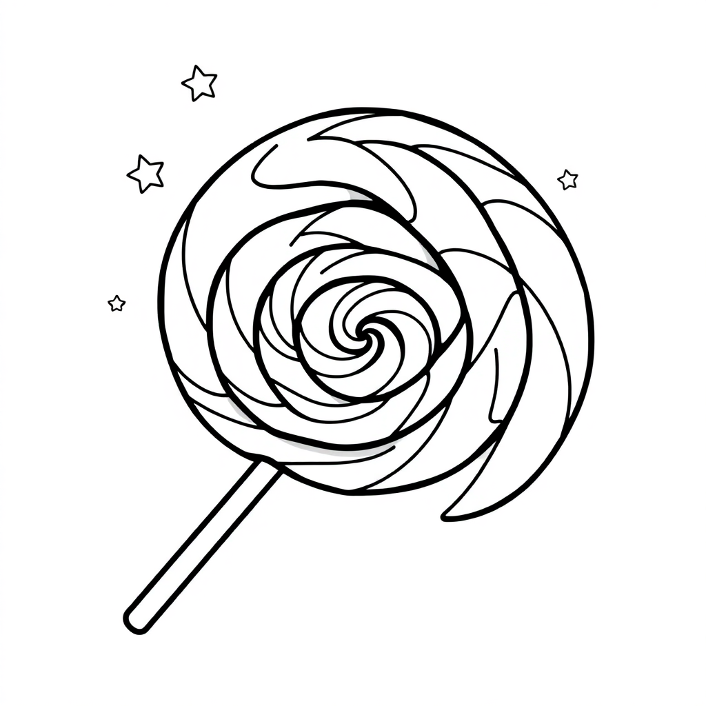 Magical Lollipop Swirl Coloring Page