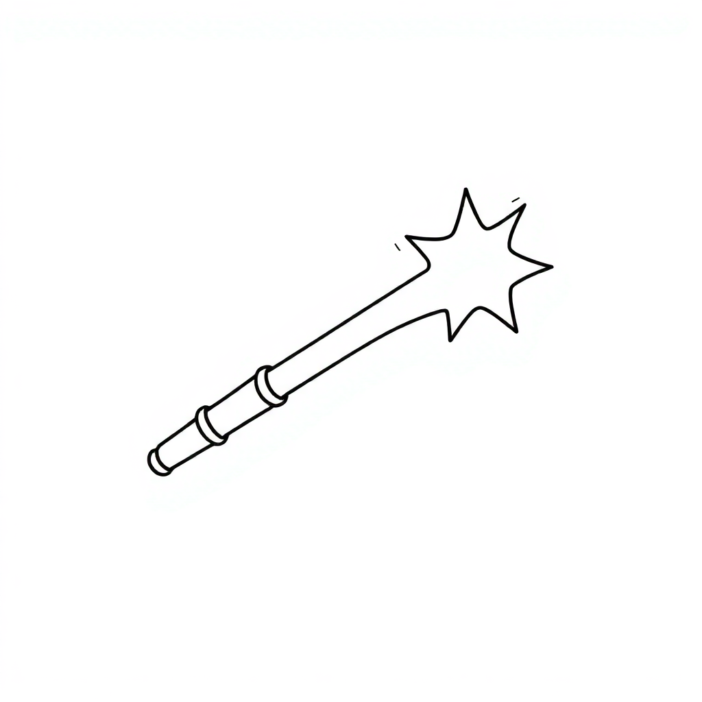 Magical Magic Wand Coloring Page