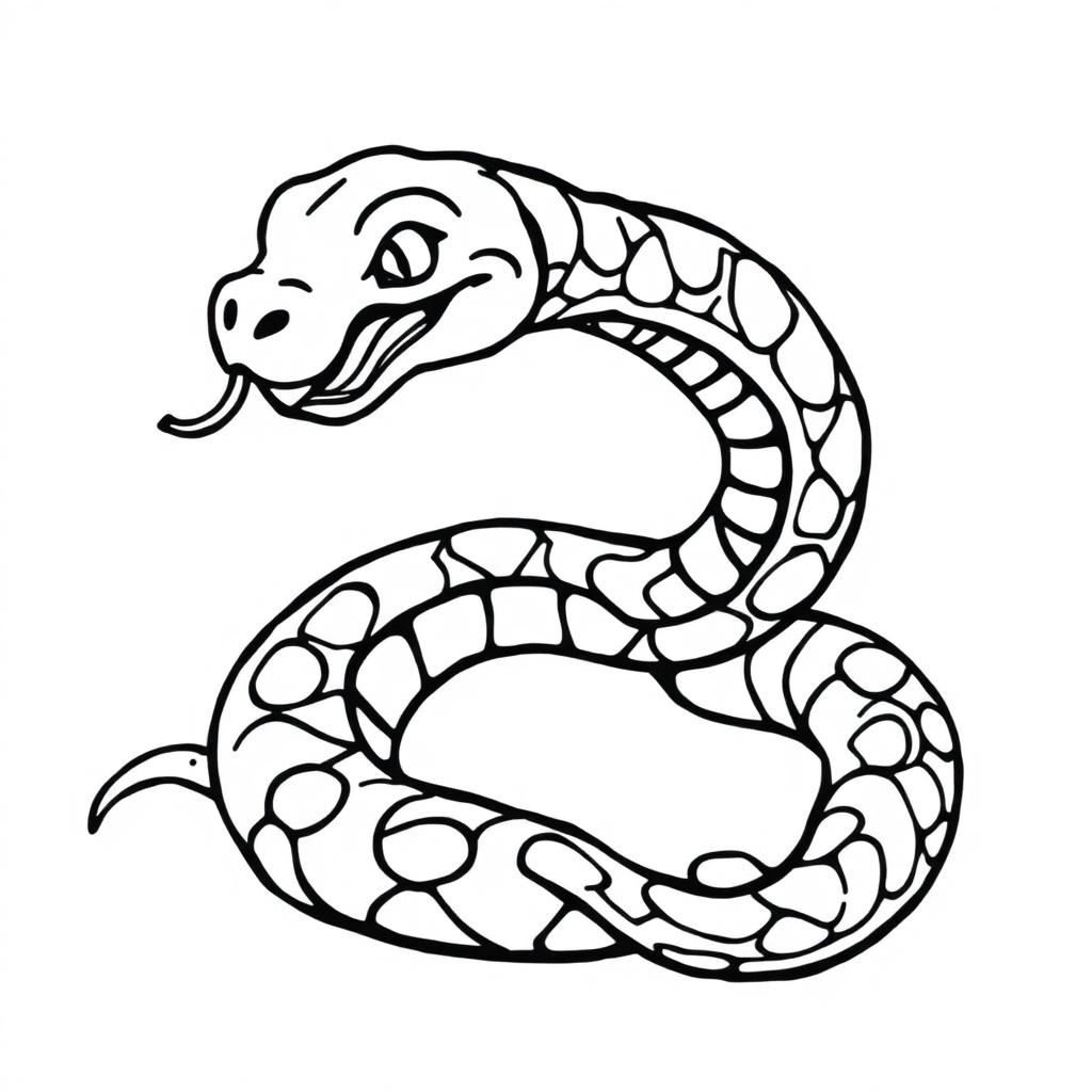 Magical Snake Coiled Coloring Page