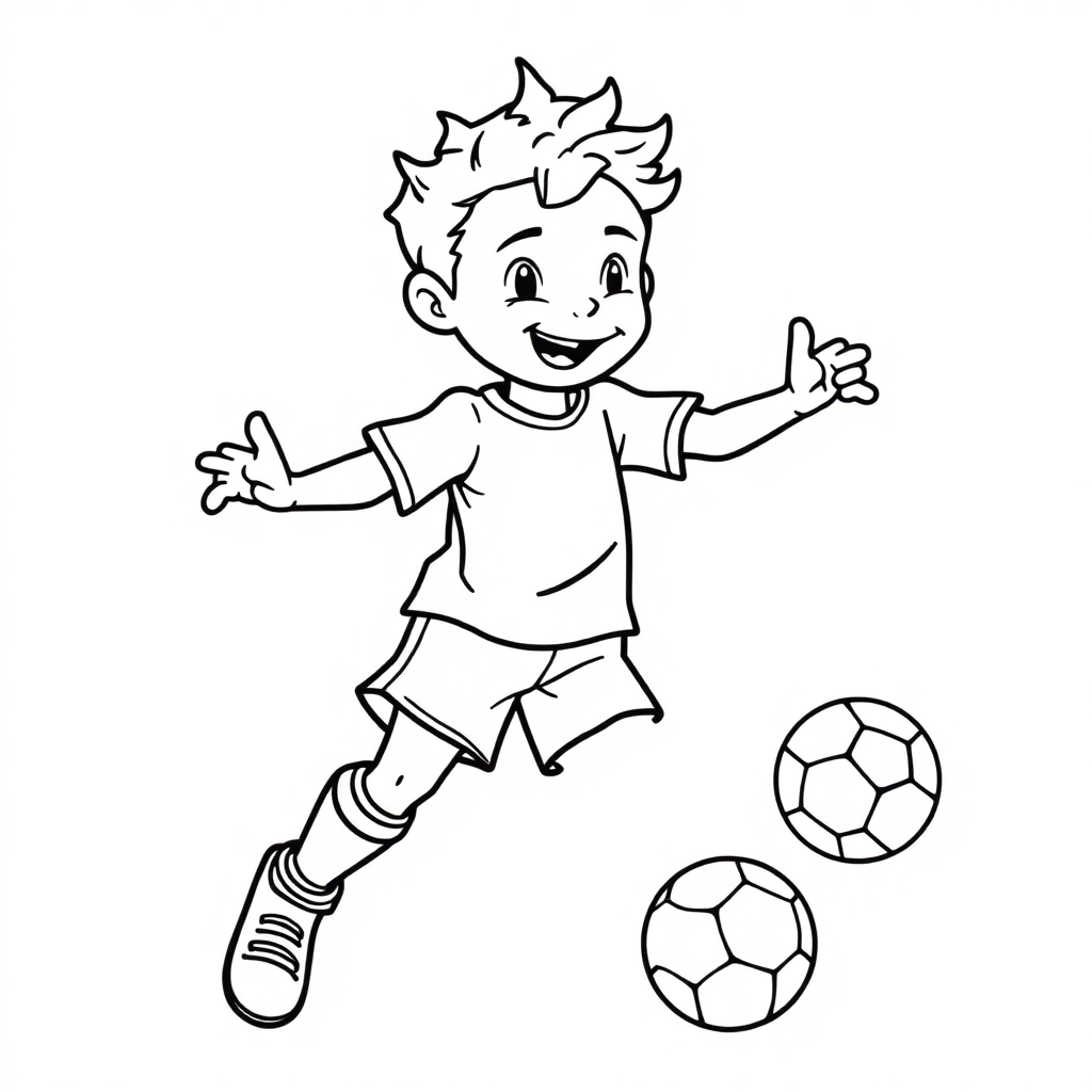 Magical Soccer Player Coloring Page