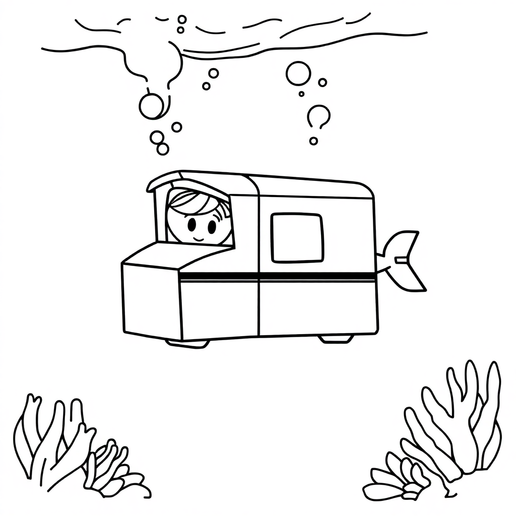 Mail Carrier Underwater Coloring Page