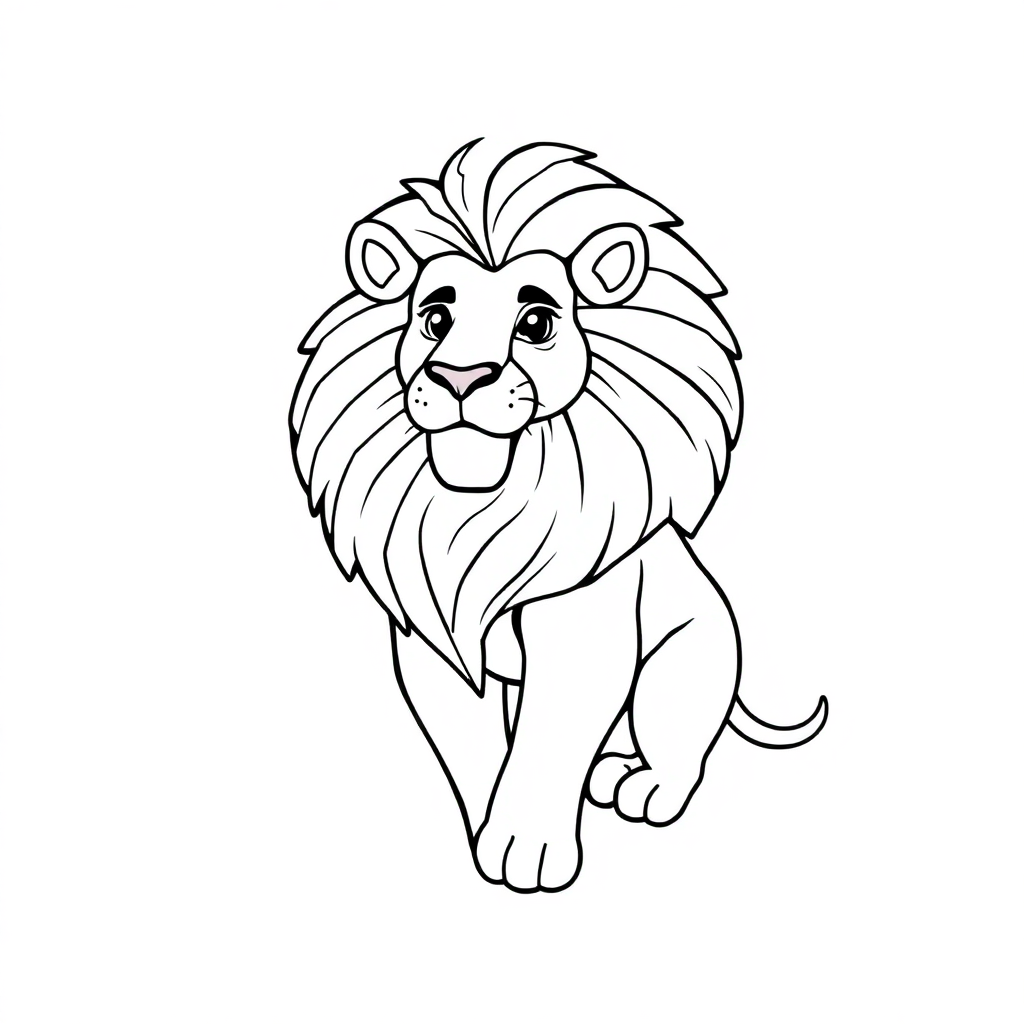 Majestic Lion In Space Coloring Page